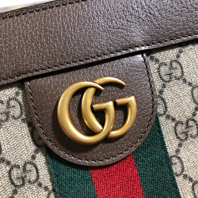 Gucci專櫃款男包 547941 古馳Ophidia系列 中號GG手提購物袋 Gucci男士手袋  gqy3130